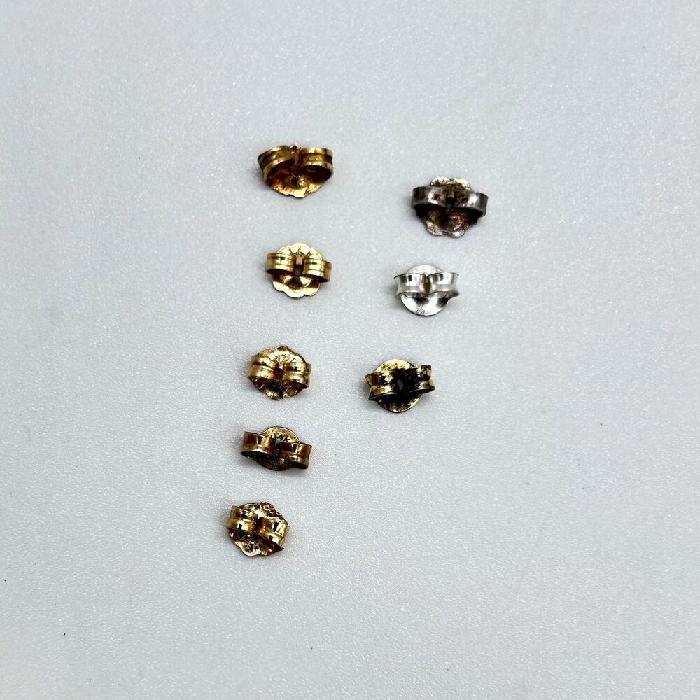 14K Gold & 925 Sterling Silver Butterfly Earring Backs Mismatched Lot of 8
